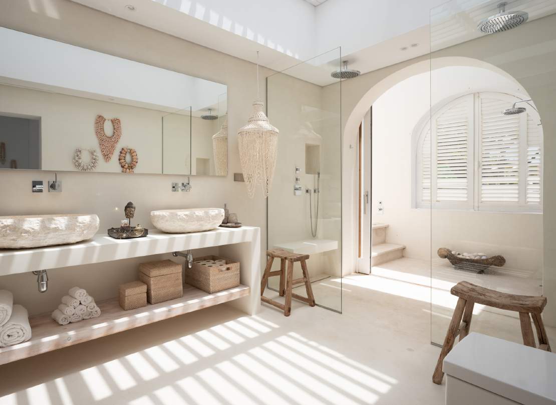 Elegant bathroom in a luxury Ibiza villa