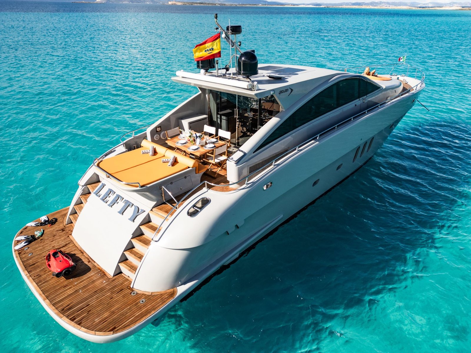 Private yacht charter sailing the coast of Ibiza